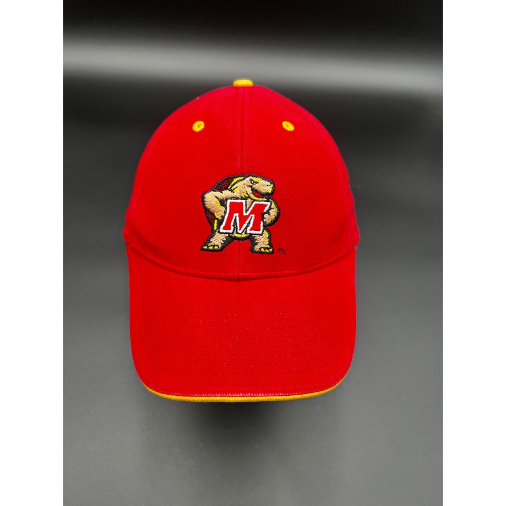 Signatures Maryland Terrapins Hat Red Yellow Testudo Mascot Adjustable Cap